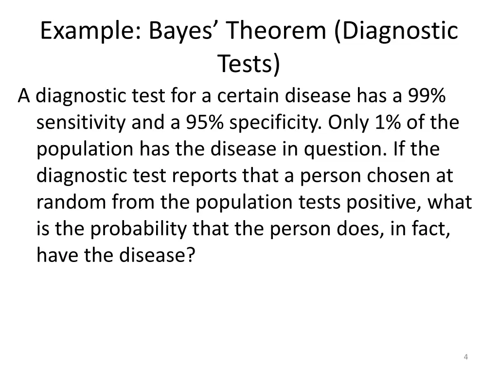 example bayes theorem diagnostic tests