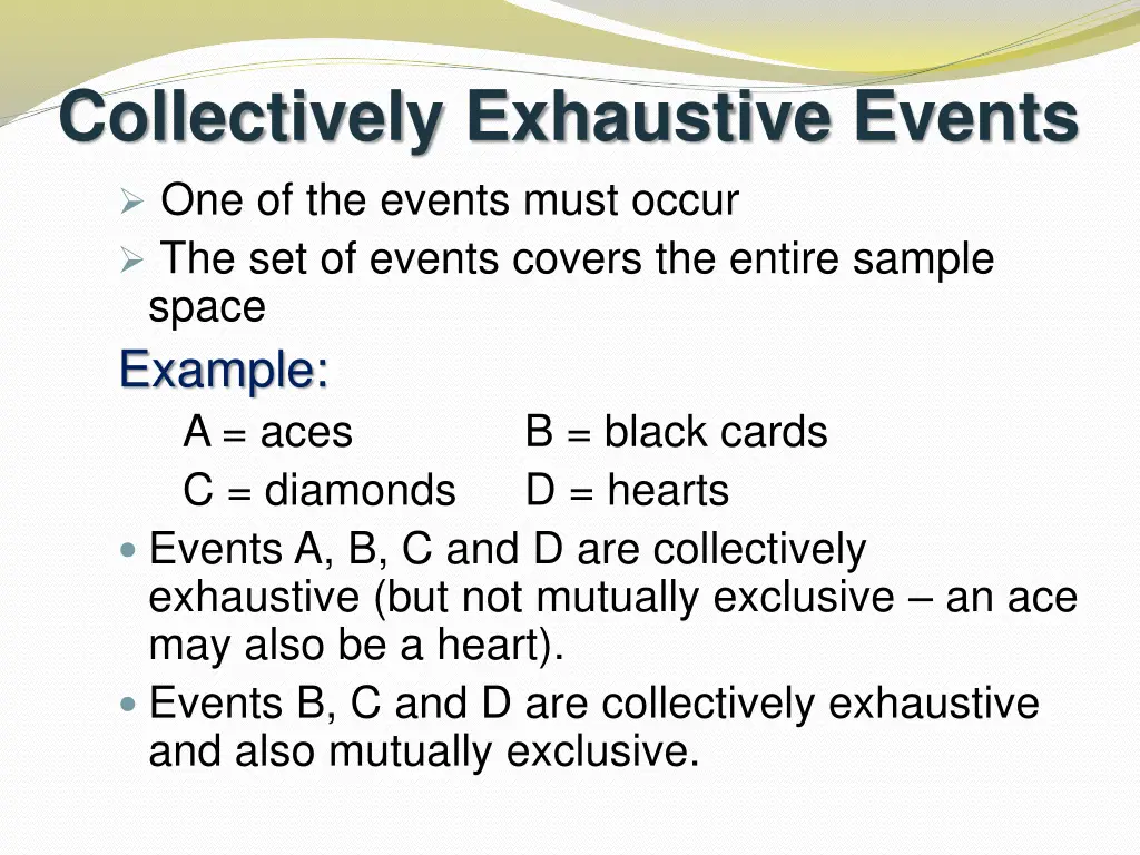 collectively exhaustive events
