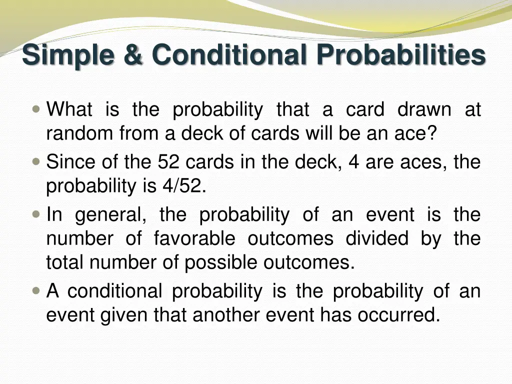 simple conditional probabilities