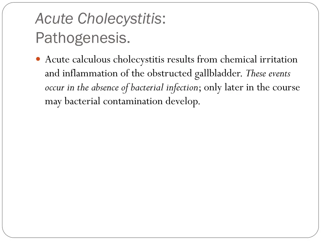 acute cholecystitis pathogenesis