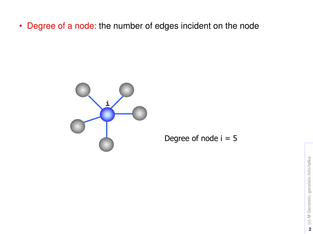 degree of a node the number of edges incident
