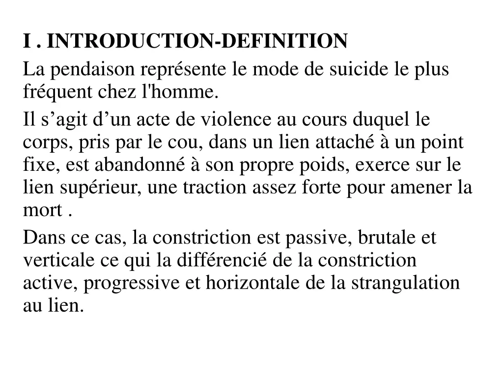 i introduction definition la pendaison repr sente