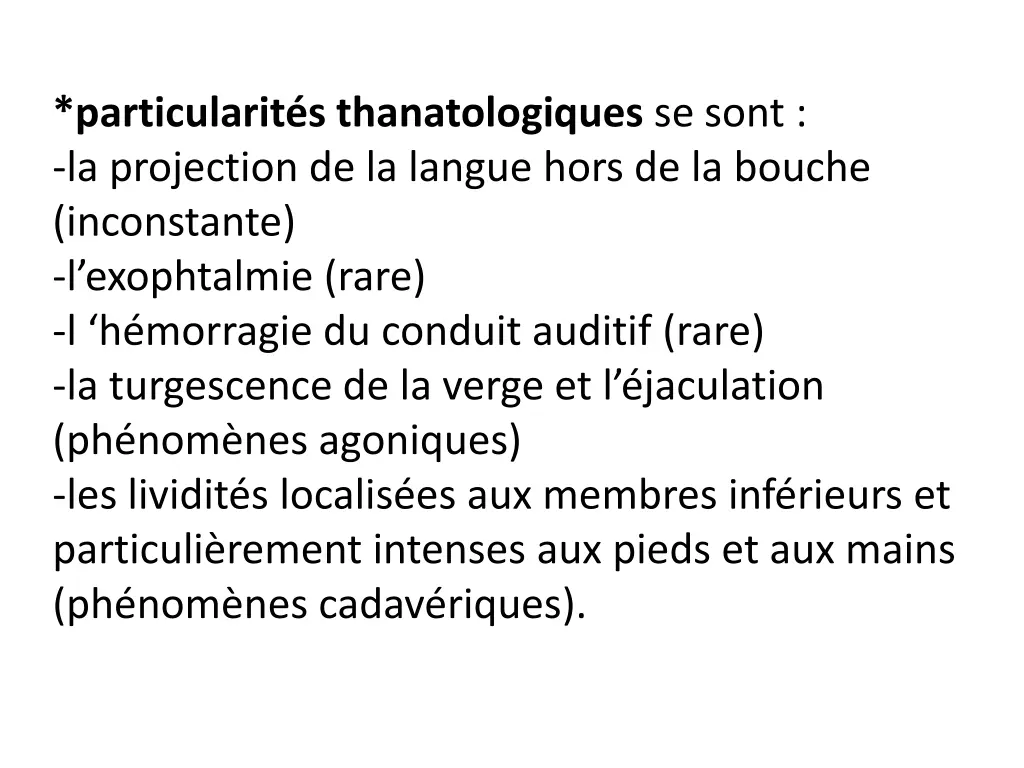 particularit s thanatologiques se sont