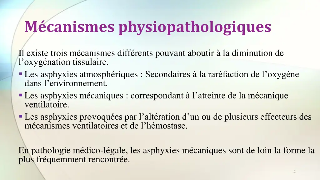 m canismes physiopathologiques