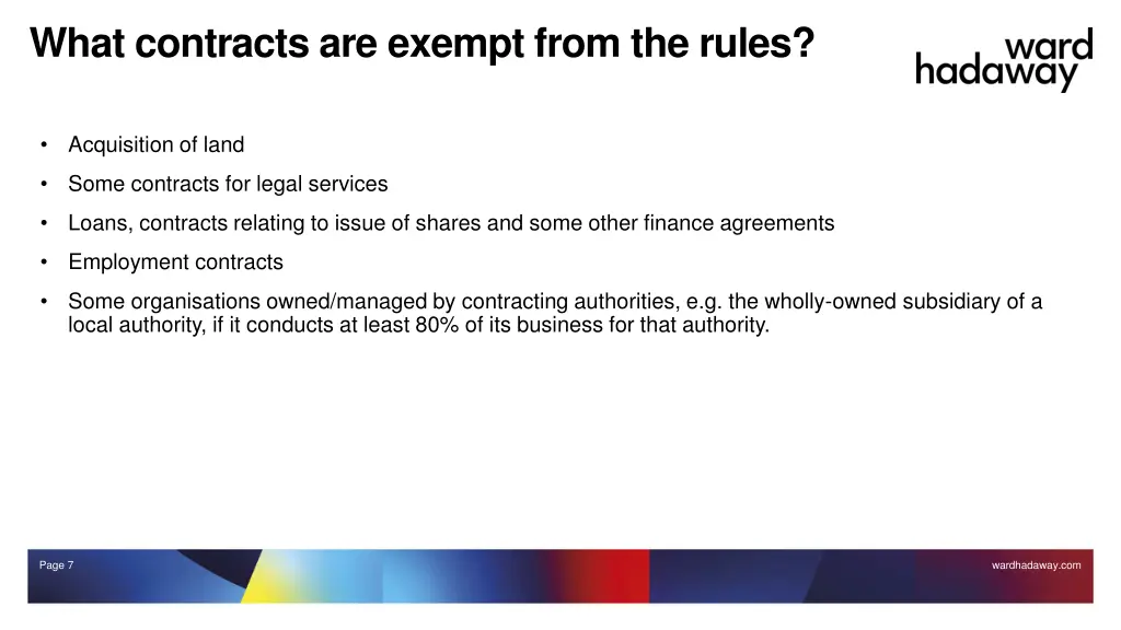 what contracts are exempt from the rules