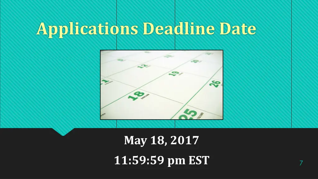 applications deadline date
