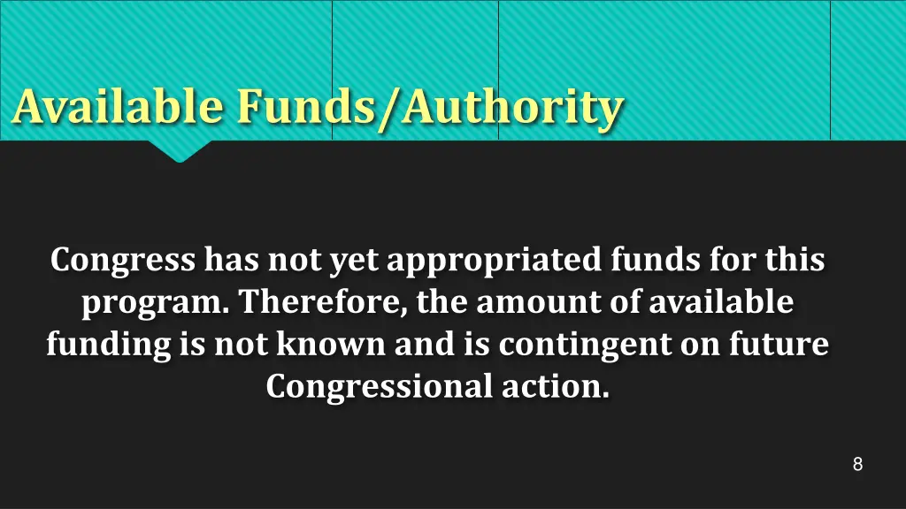 available funds authority