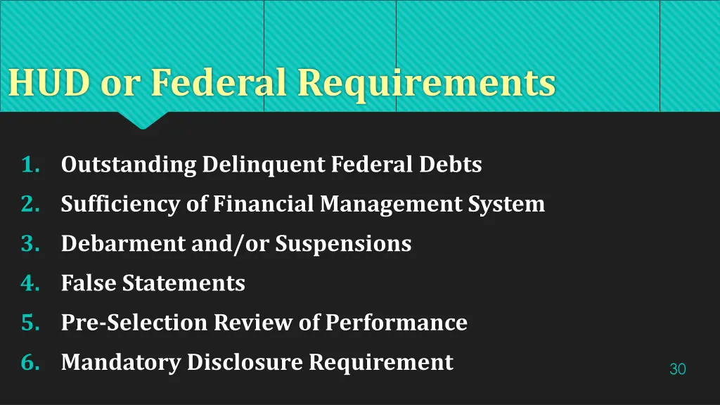 hud or federal requirements