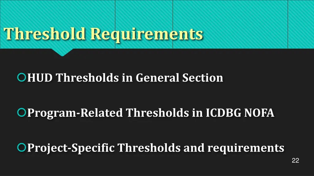 threshold requirements 1