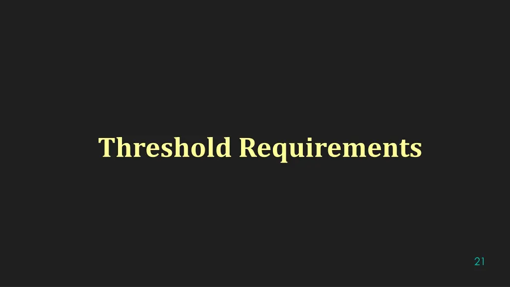 threshold requirements