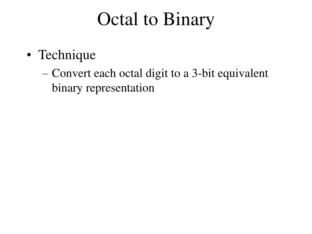 octal to binary