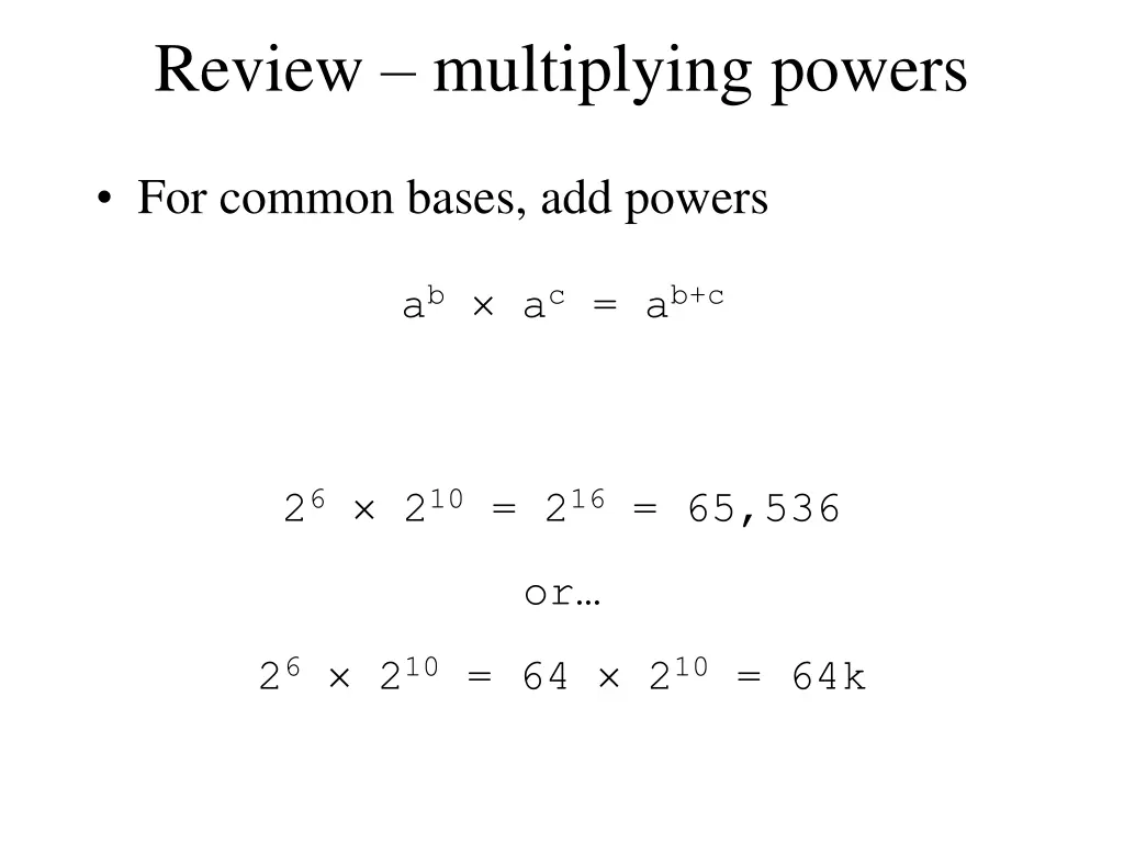 review multiplying powers