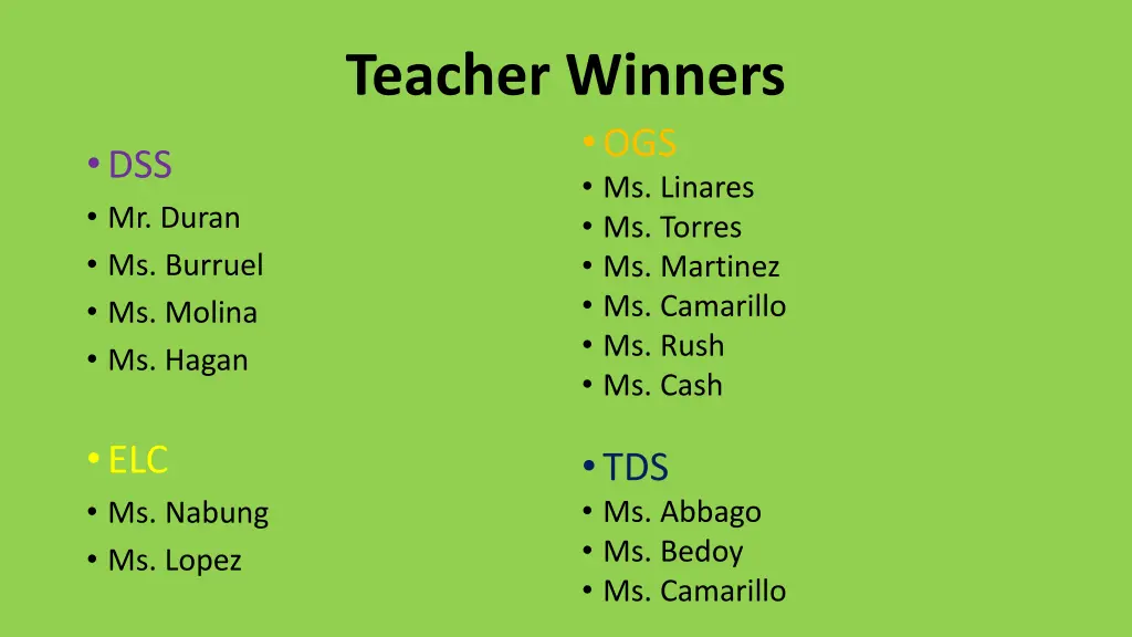 teacher winners