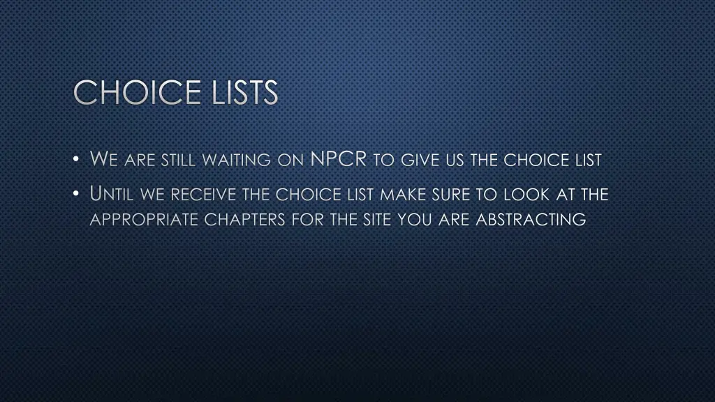 choice lists