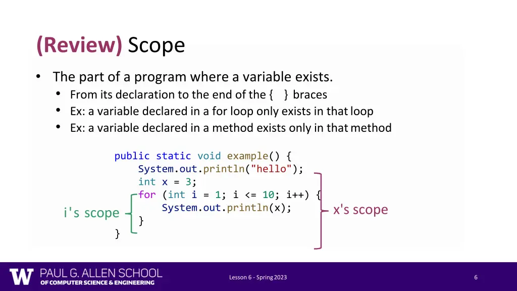 review scope