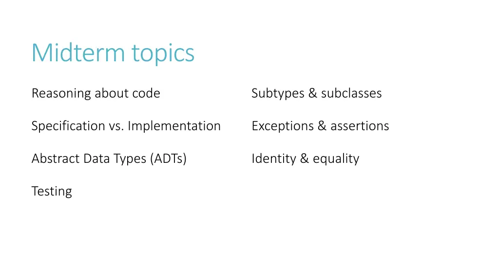 midterm topics