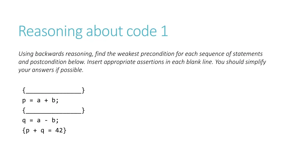 reasoning about code 1 3