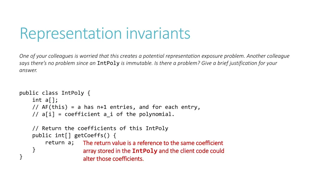 representation invariants 1