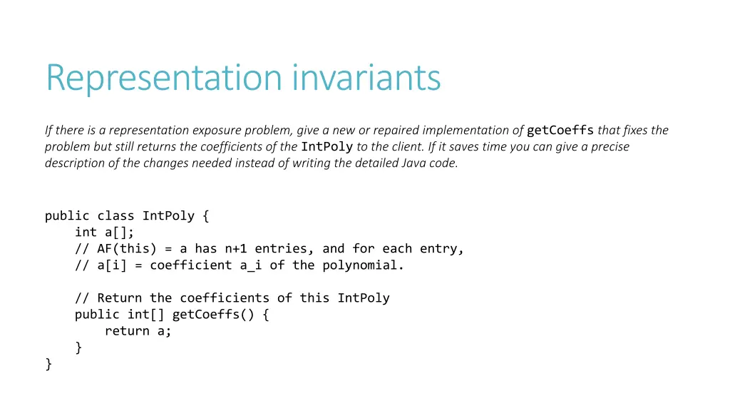 representation invariants 2