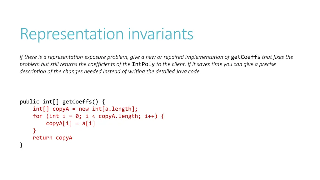 representation invariants 3