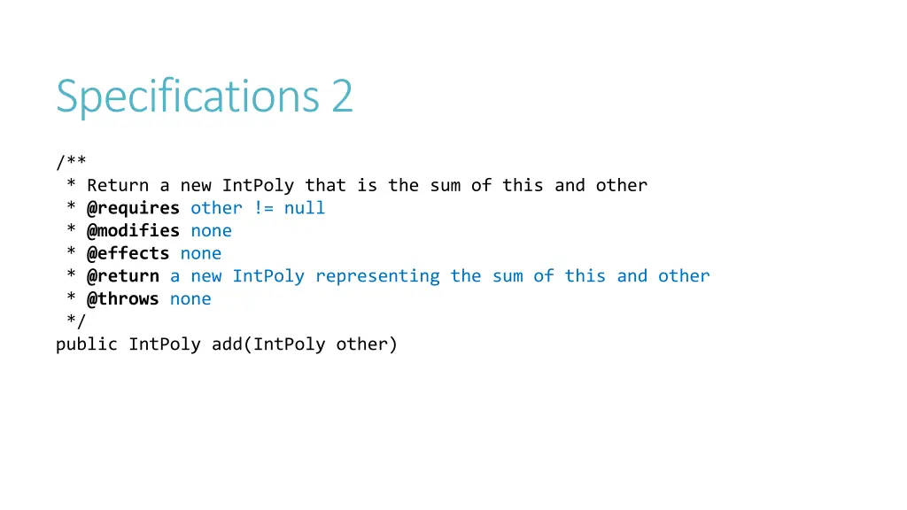 specifications 2 2