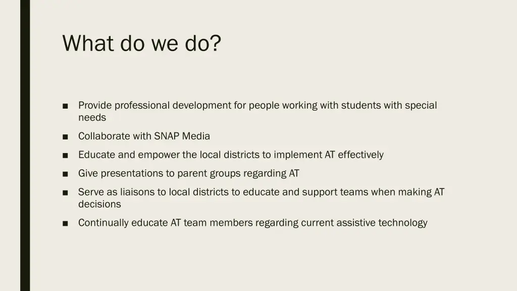 what do we do