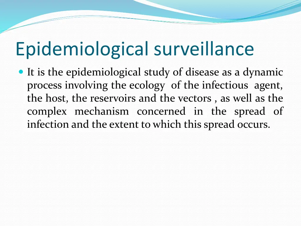 epidemiological surveillance