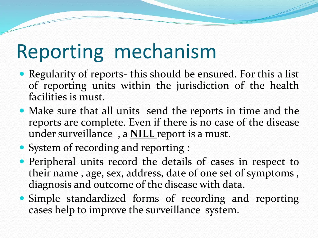 reporting mechanism