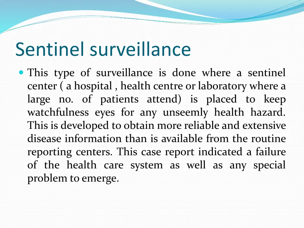 sentinel surveillance
