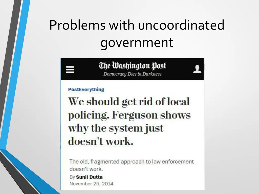problems with uncoordinated government