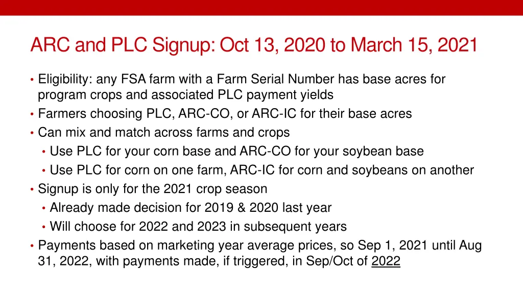 arc and plc signup oct 13 2020 to march 15 2021