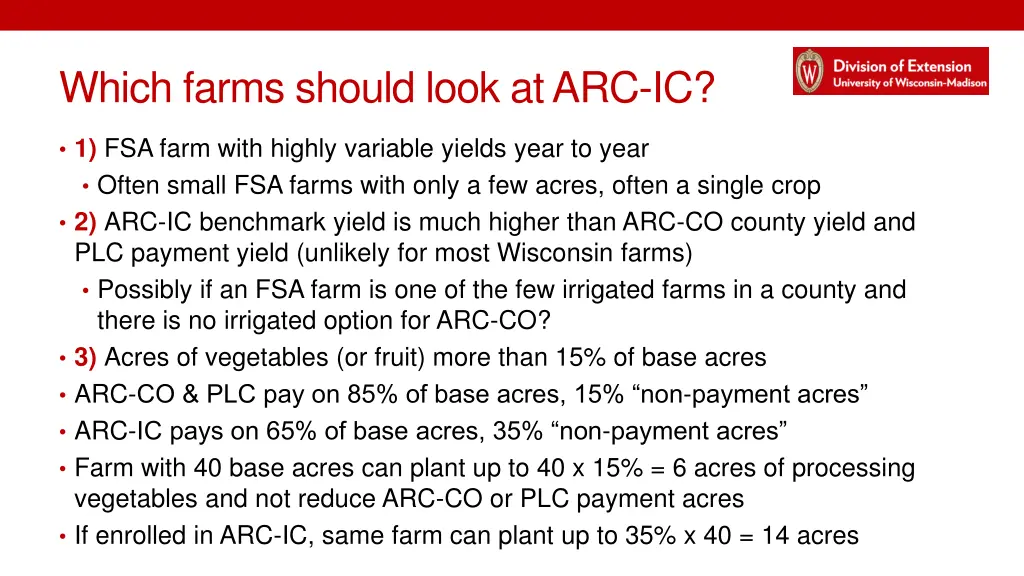 which farms should look at arc ic