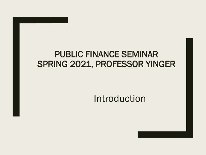 public finance seminar public finance seminar