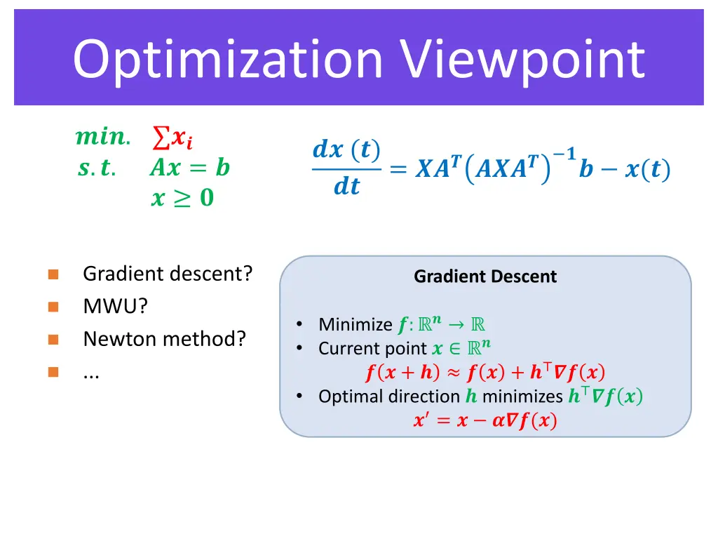 optimization viewpoint