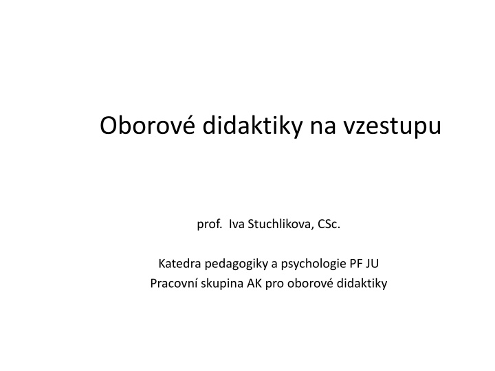 oborov didaktiky na vzestupu