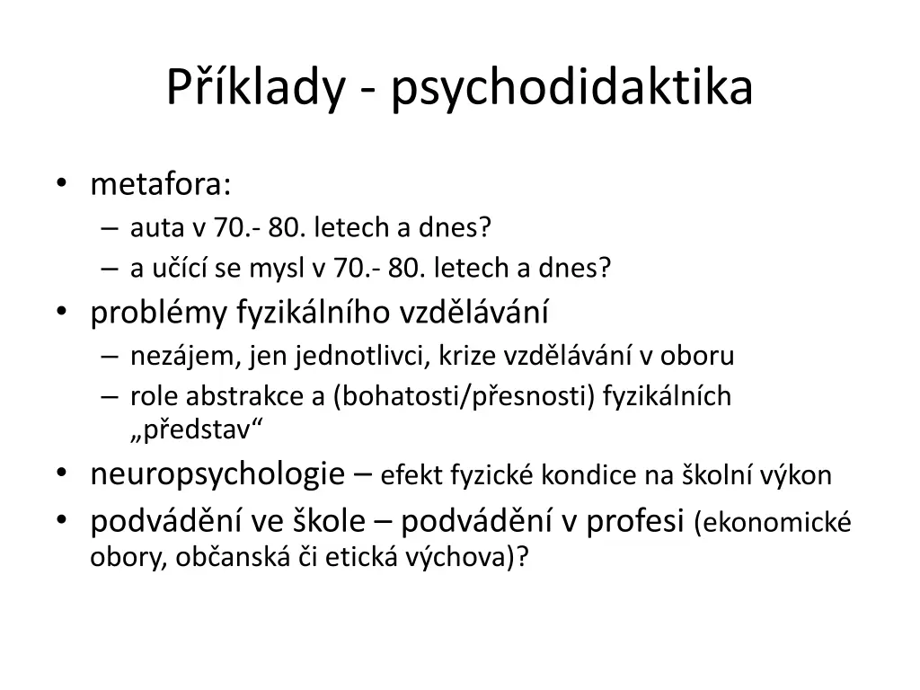 p klady psychodidaktika