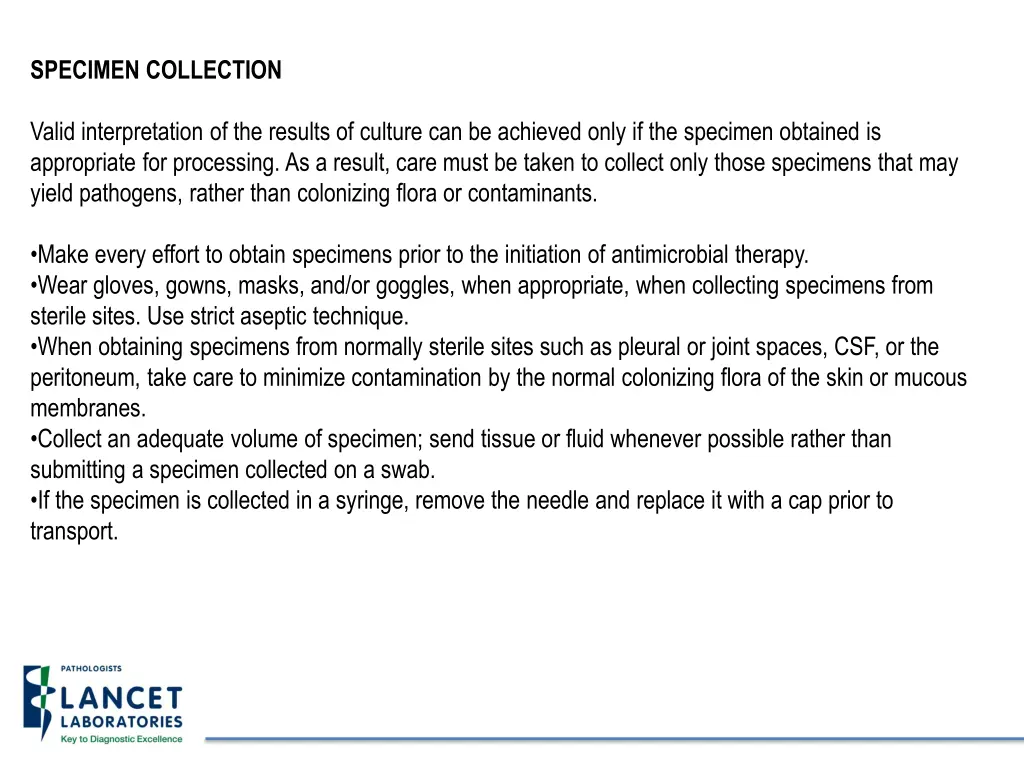 specimen collection