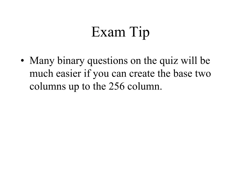 exam tip