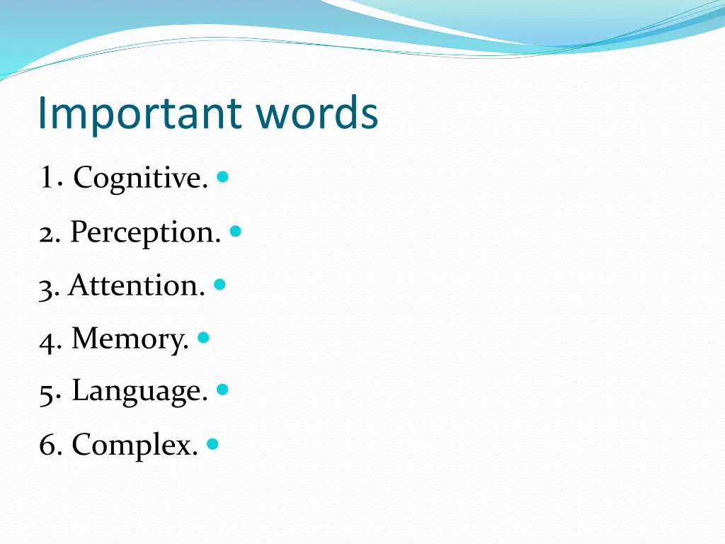 important words 1 cognitive