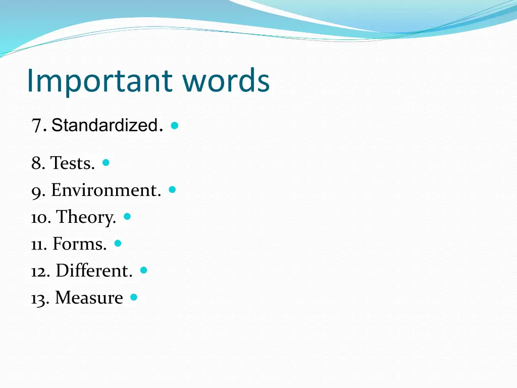 important words 7 standardized