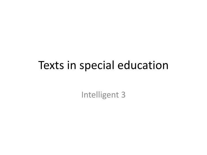 texts in special education