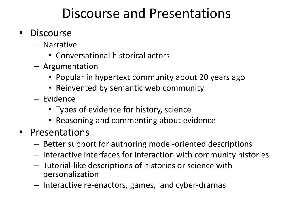 discourse and presentations discourse narrative