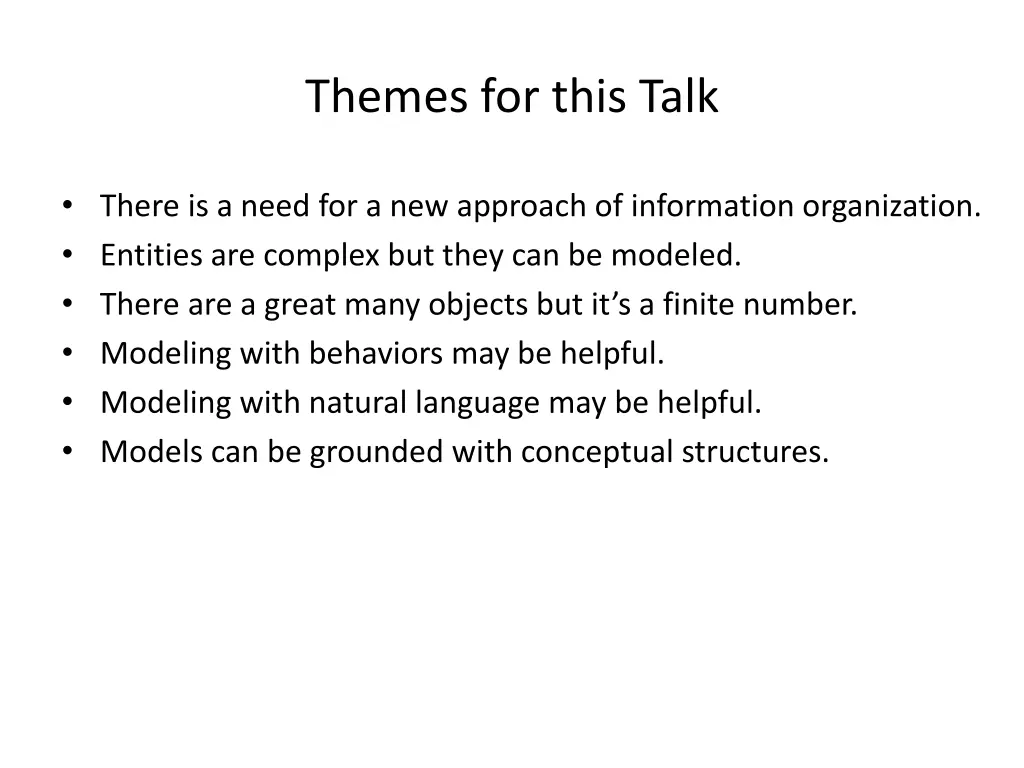 themes for this talk