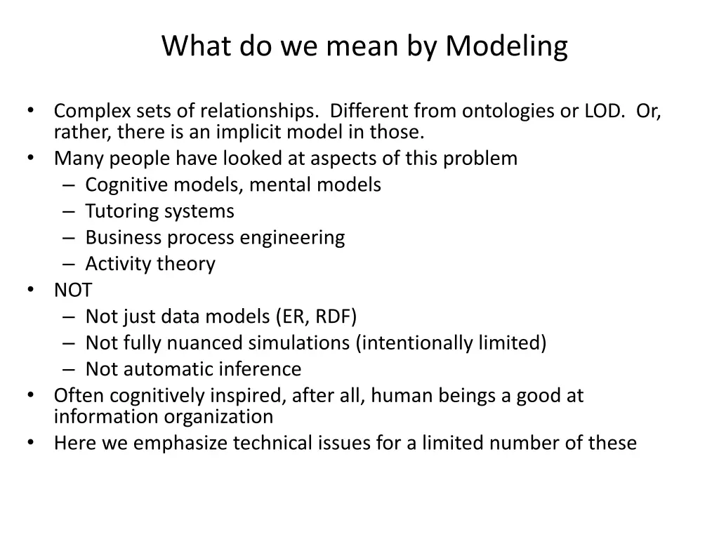 what do we mean by modeling