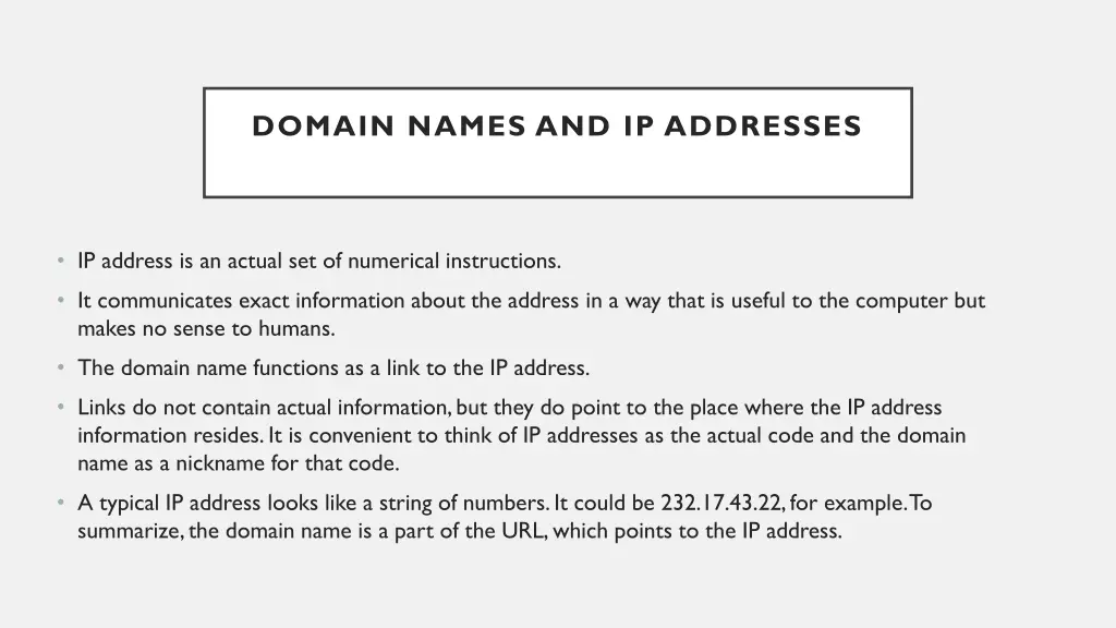 domain names and ip addresses
