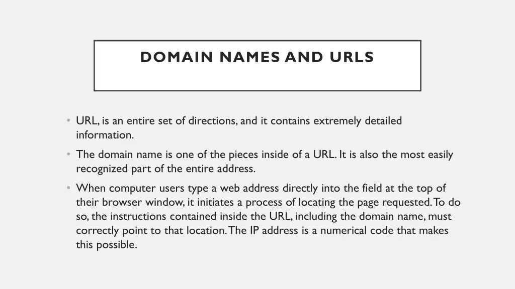 domain names and urls