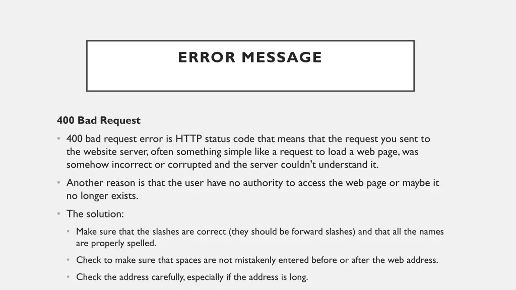error message