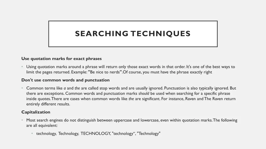searching techniques 1