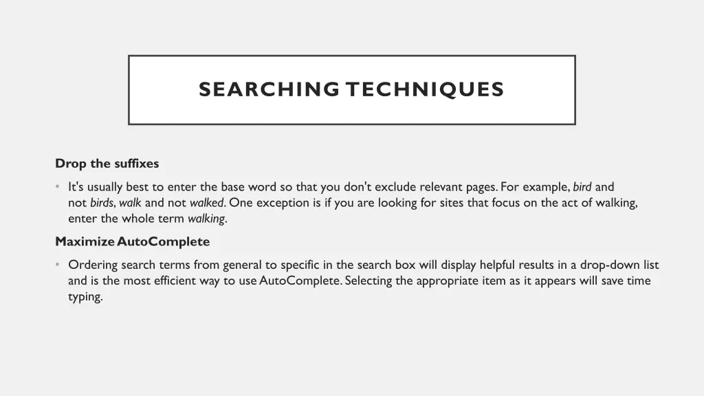 searching techniques 2