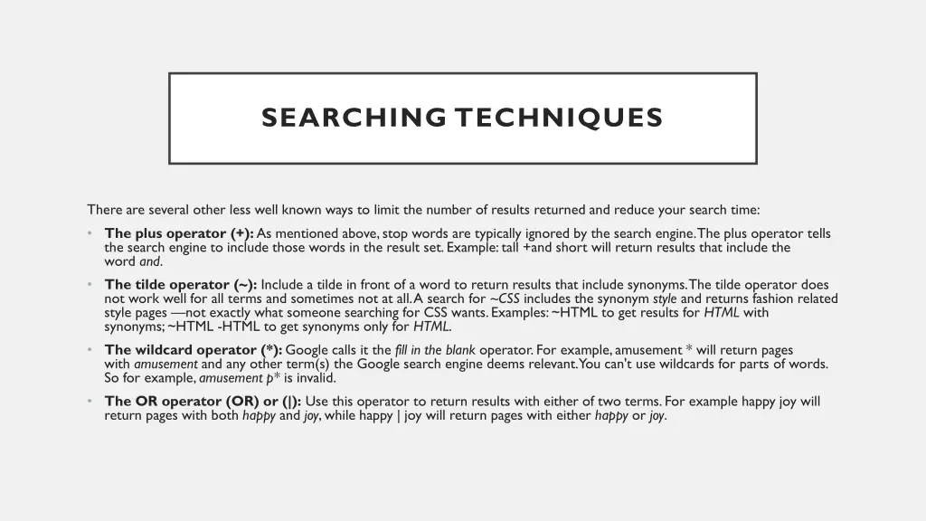 searching techniques 3